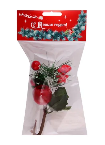 КТ Рождественский букетик с яблочком в пакете с хедером