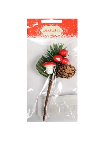 Букет рождественский с грибом в пакете с хедером (14-00558-SM9094)