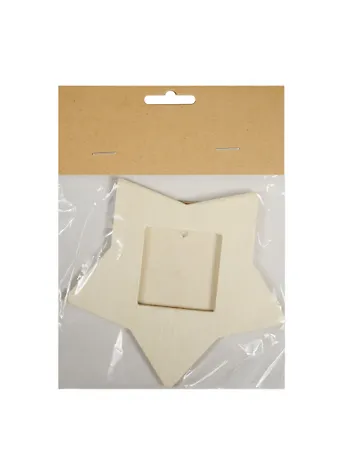 Заготовка для фоторамки в пакете с хедером (фанера), звезда, 12,5 см (11-24942-J7)