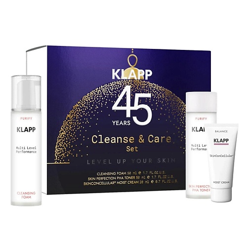 Набор средств для лица KLAPP COSMETICS Рождественский набор Cleanse & Care Set 45+